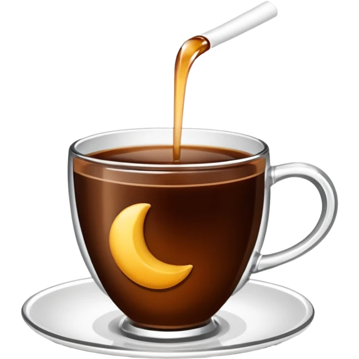 Cam bir bardak içinde siyah çay var emoji