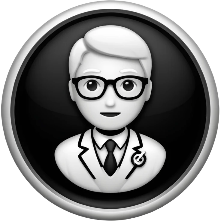 Administrator black white glowing logo transparent background emoji