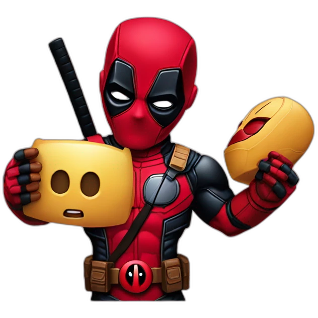 Deadpool with ironman emoji