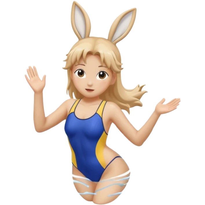 Usagi swimming in the pool emoji