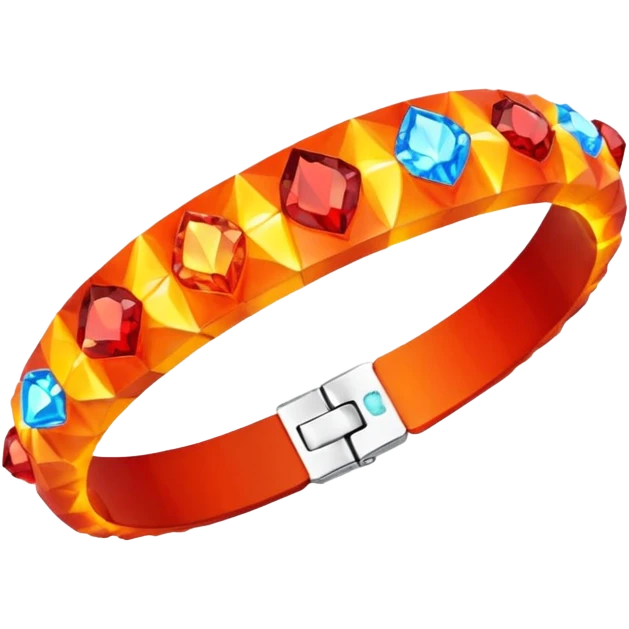 low poly fire bracelet gems emoji