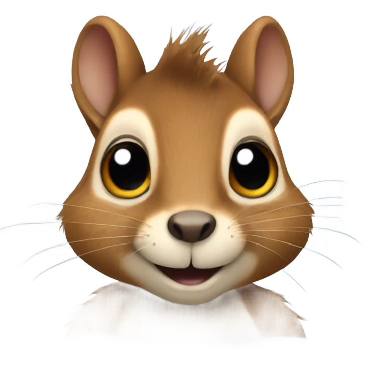 Squirrel with buttons as eyes emoji