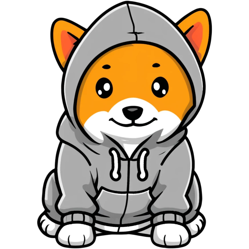 Dog wearing a hoodie emoji