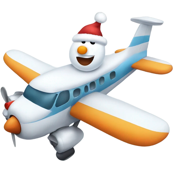 Snowman in a plane emoji