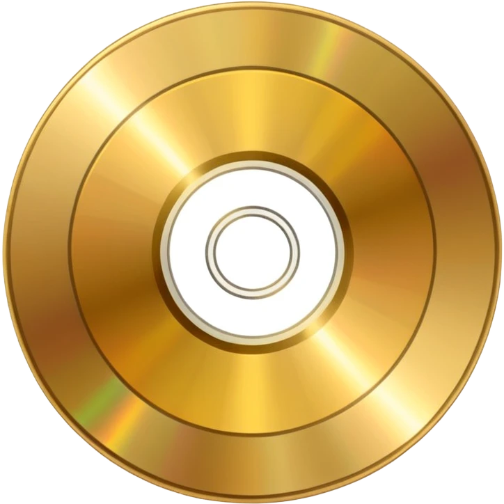 gold CD with a scratch, different lighting emoji