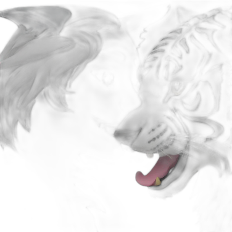 Black wolf kiss white tiger emoji