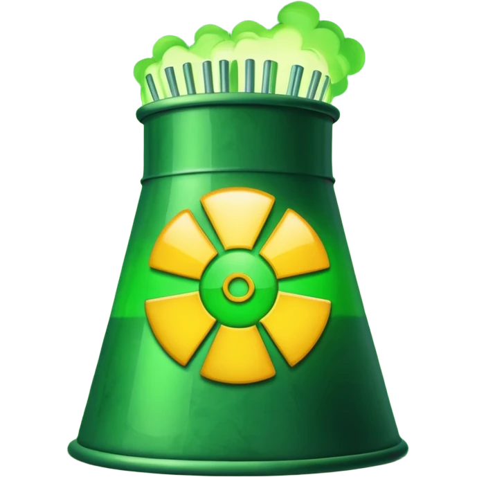nuclear power plant with a green radioactive glow, emoji style, option 3 emoji