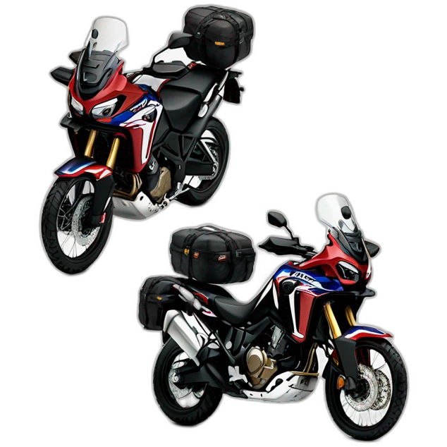 Honda africa twin negra conduce pareja emoji