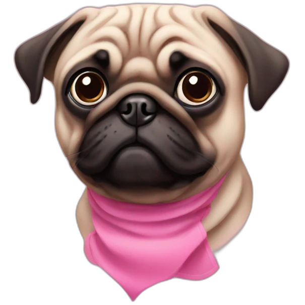 Pug in pink emoji
