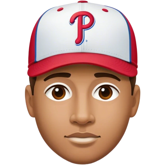 Man wearing a Philadelphia Phillies baseball cap emoji