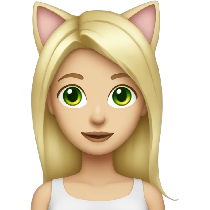 blonde girl green eyes with cat ears emoji