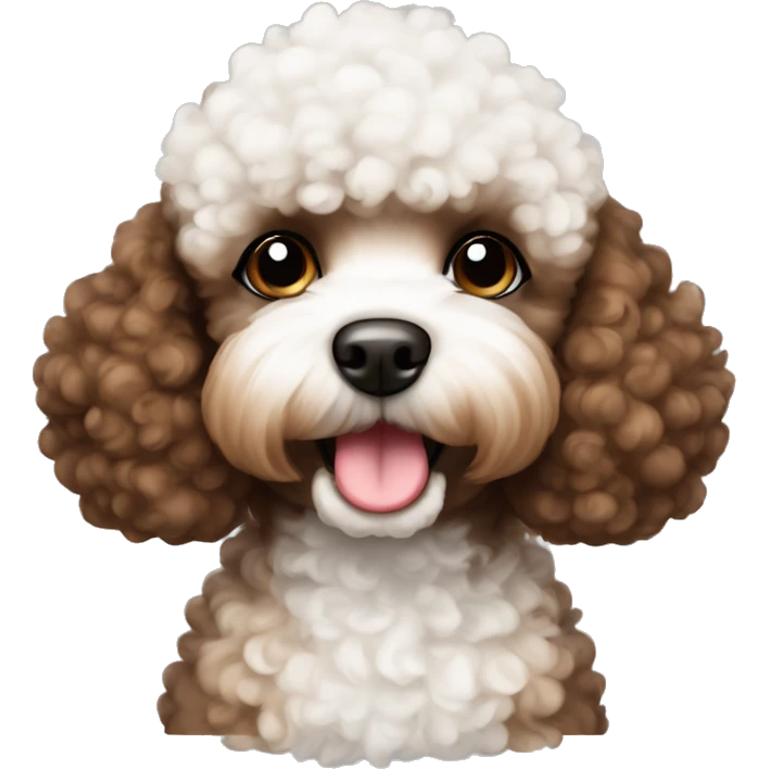 a brown black white and tan toy poodle  emoji