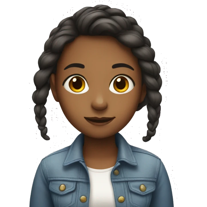 a girl on white backdrop emoji