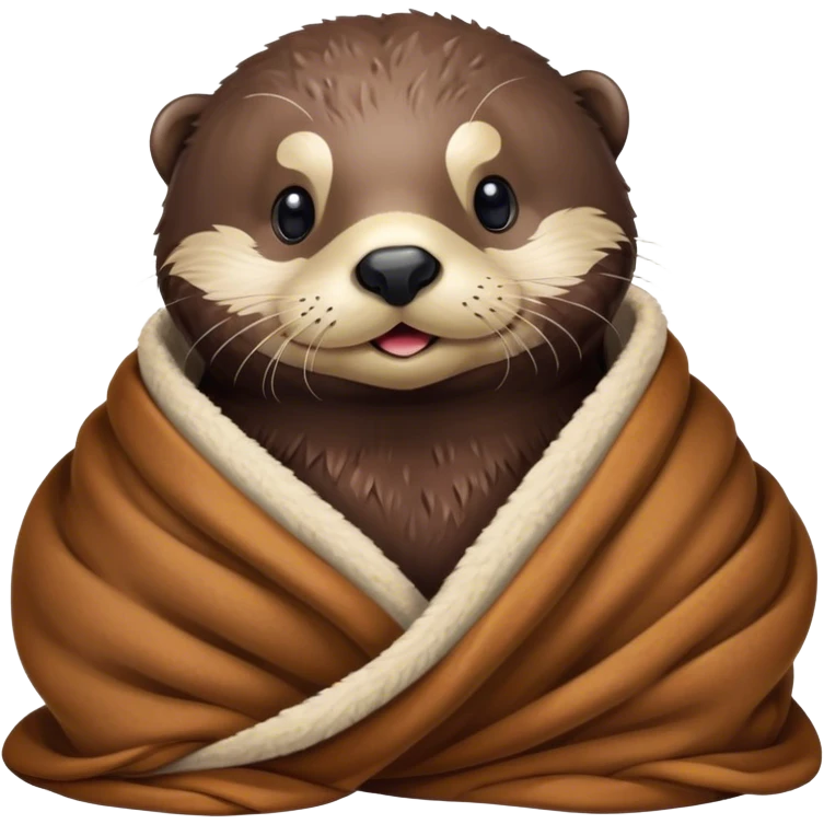 Sea otter cozy in blanket  emoji