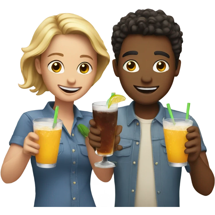 friends enjoying drinks together emoji