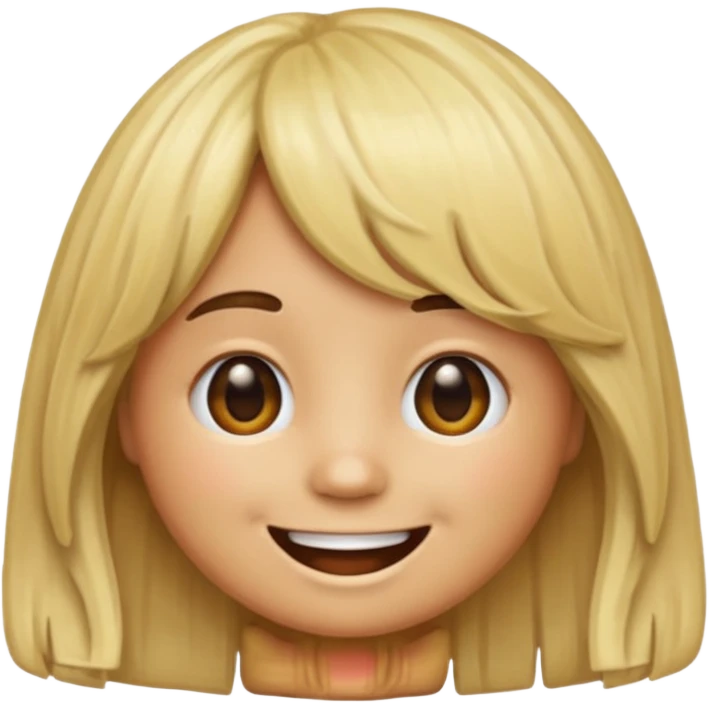 A poop emoji with a blonde wig emoji