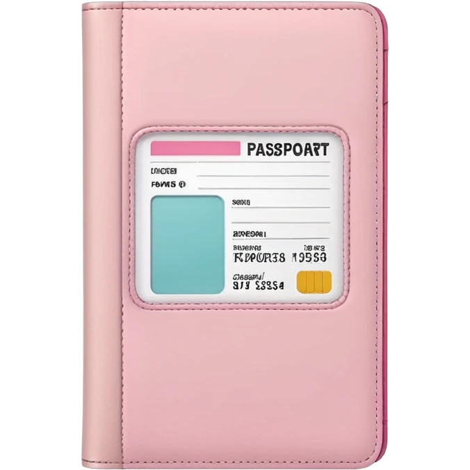 White passport cover with pastel pink boarding pass peeking out, clean composition emoji