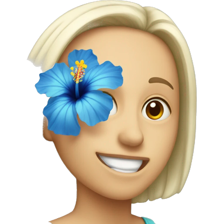 one blue hibiscus flower  emoji