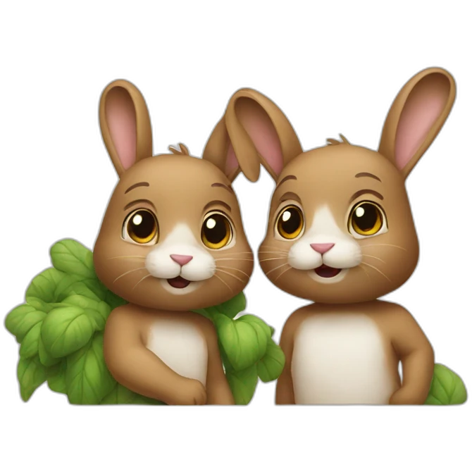couple rabbit emoji