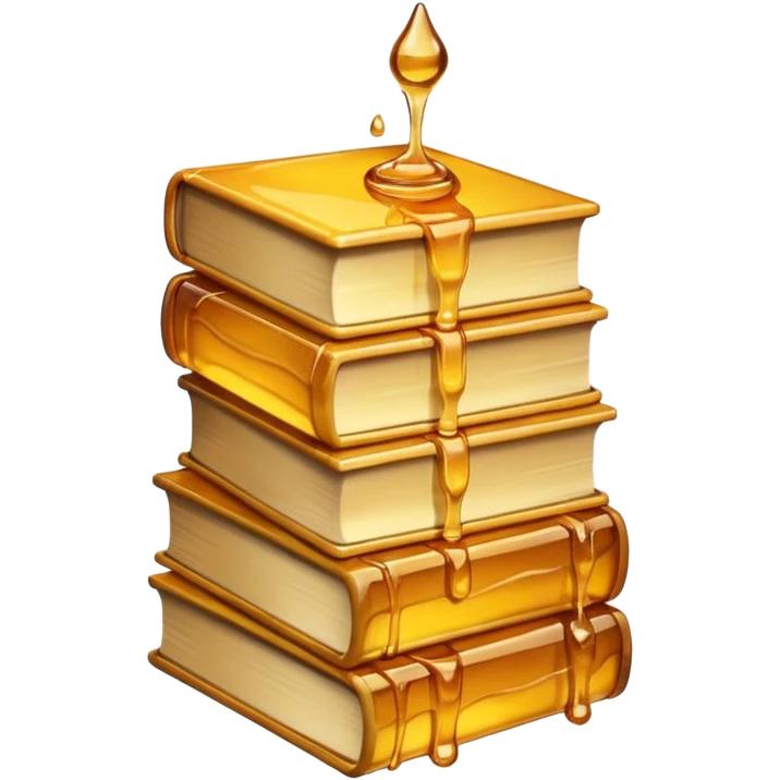 Stack of books made out of honey  emoji