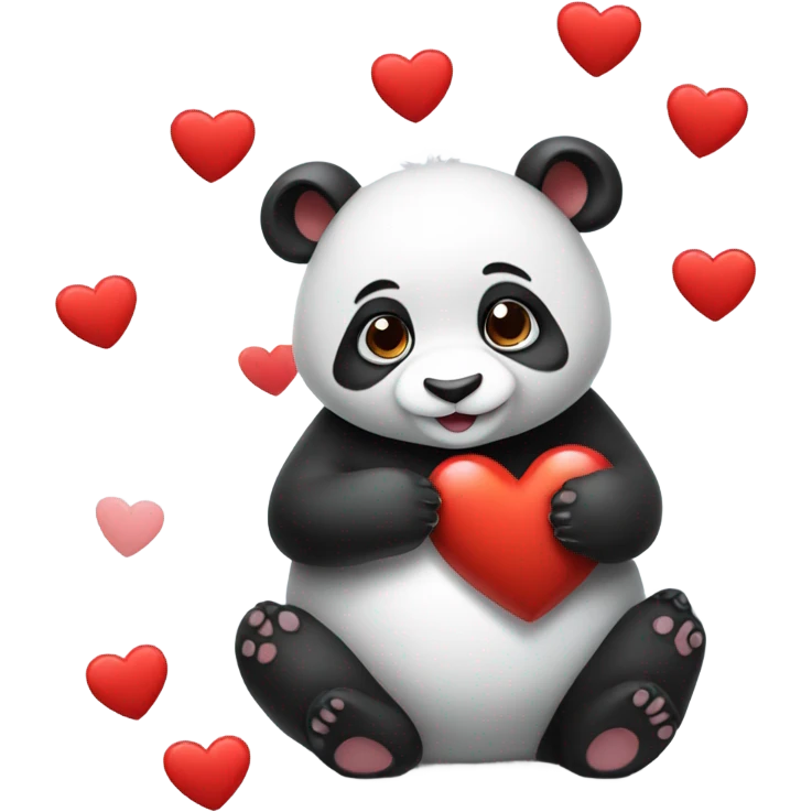 Panda with heart emoji