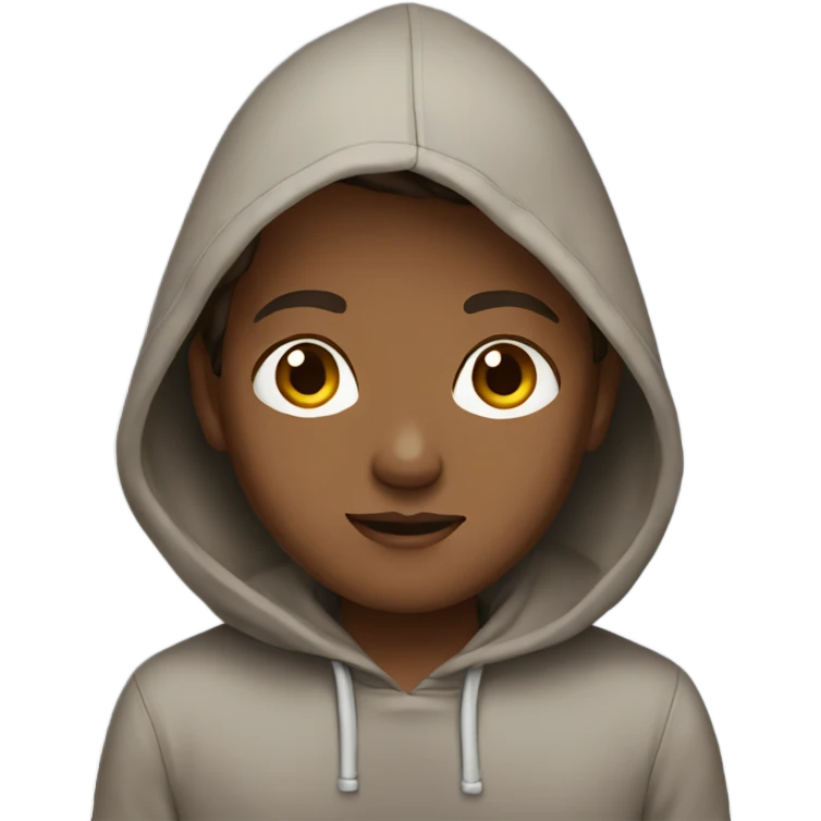 brown hair with hoodie  emoji
