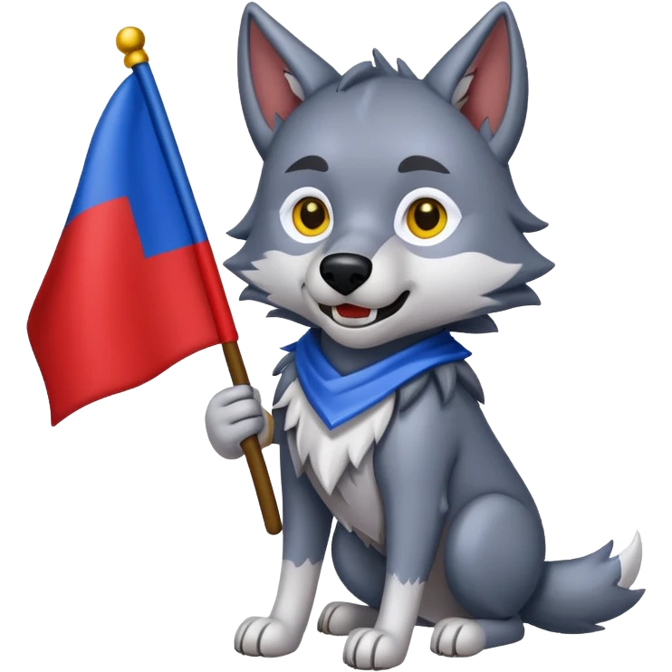 Волк с флагом ичкерии emoji