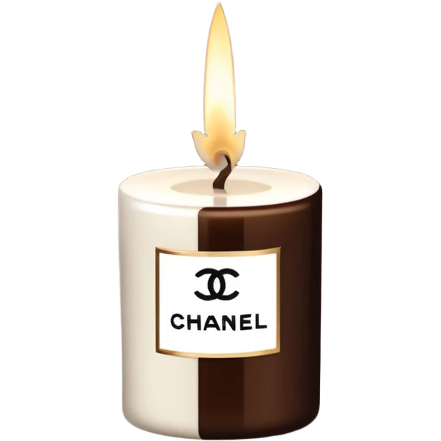 Dark Brown and white Chanel Candle emoji