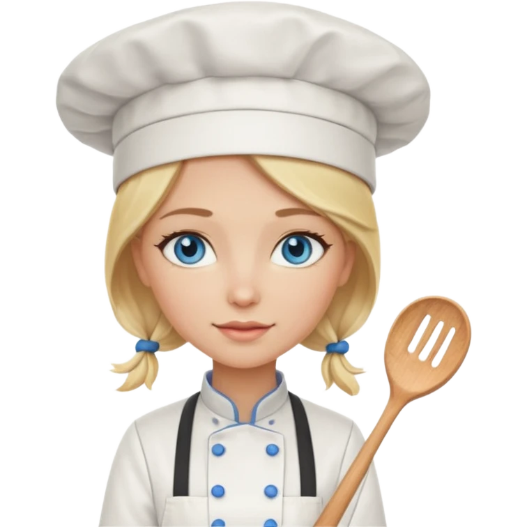 Blonde blue eyed female chef emoji