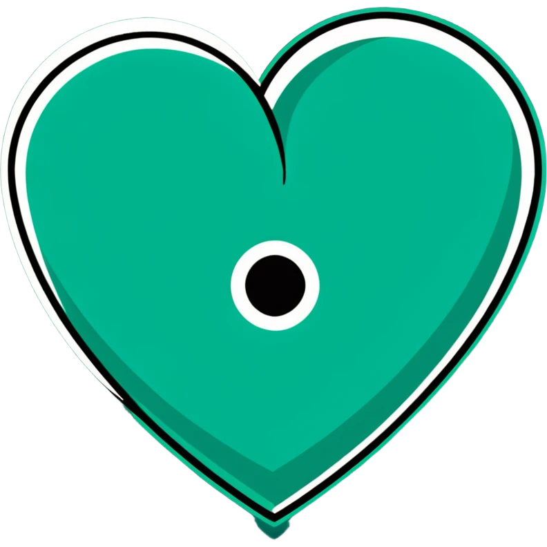 Beautiful elegant Maya-inspired heart symbol, refined clean geometric lines, sophisticated, dark green on white emoji