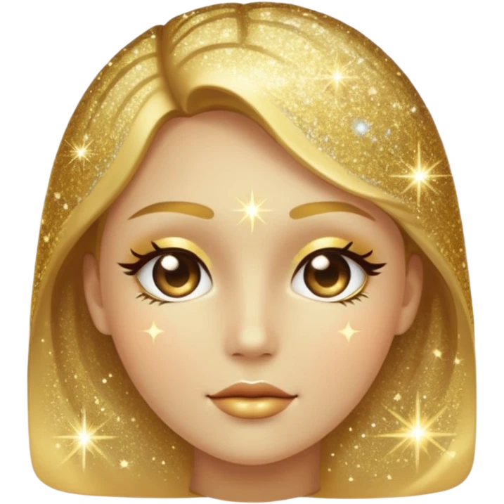 face silhouette with clear skin and sparkles emoji