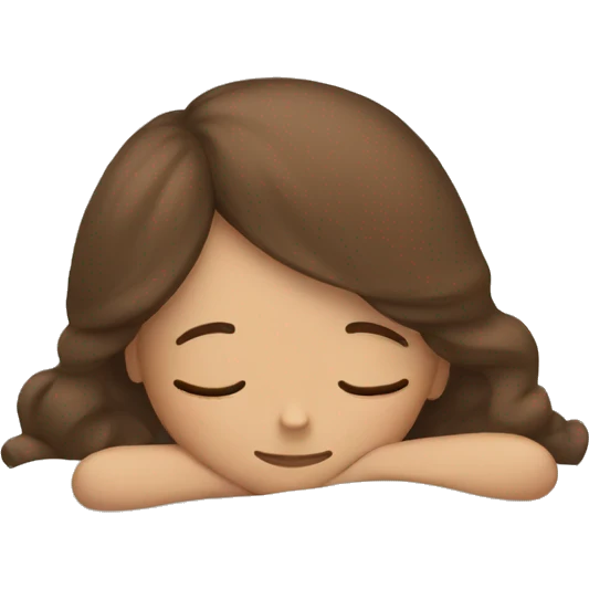 Girl with brown hair sleeping emoji