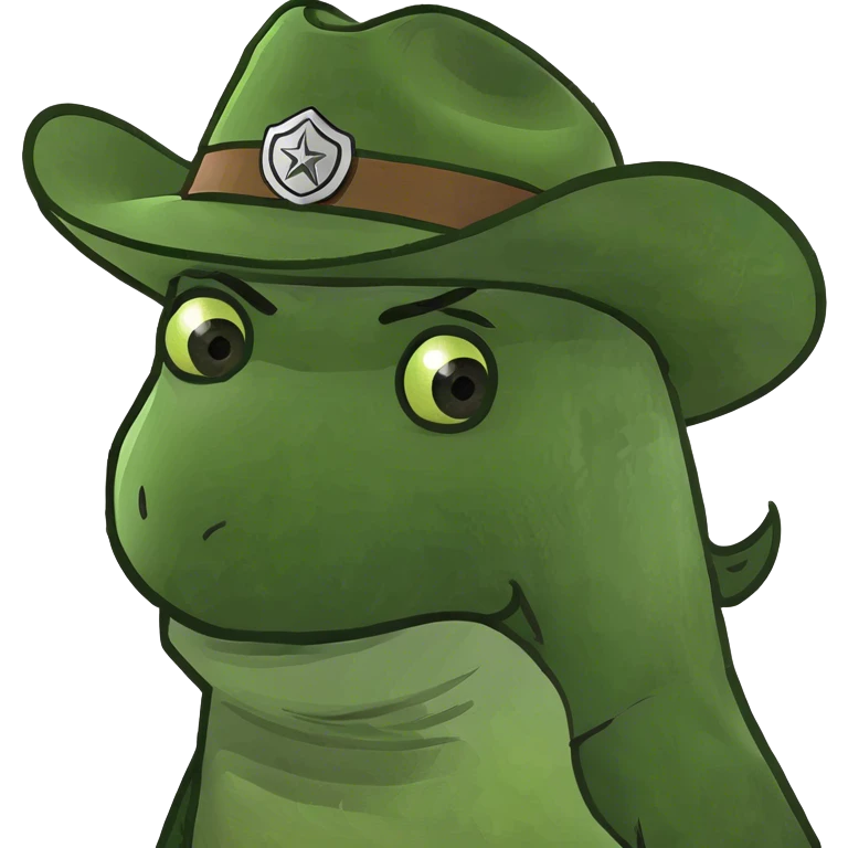 Hazel wearing a cowgirl hat emoji