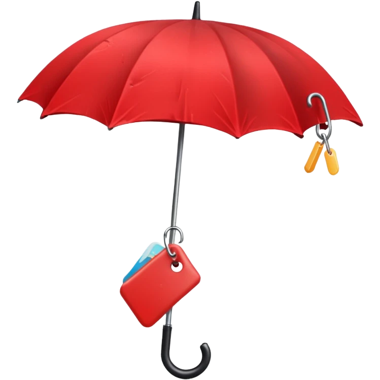 Red umbrella, Lost & Found Objects. emoji