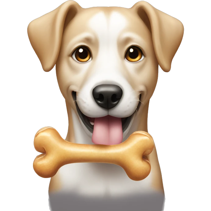Dog  with bone in mouth  emoji