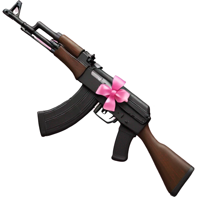 Ak47 with pink bow on it  emoji