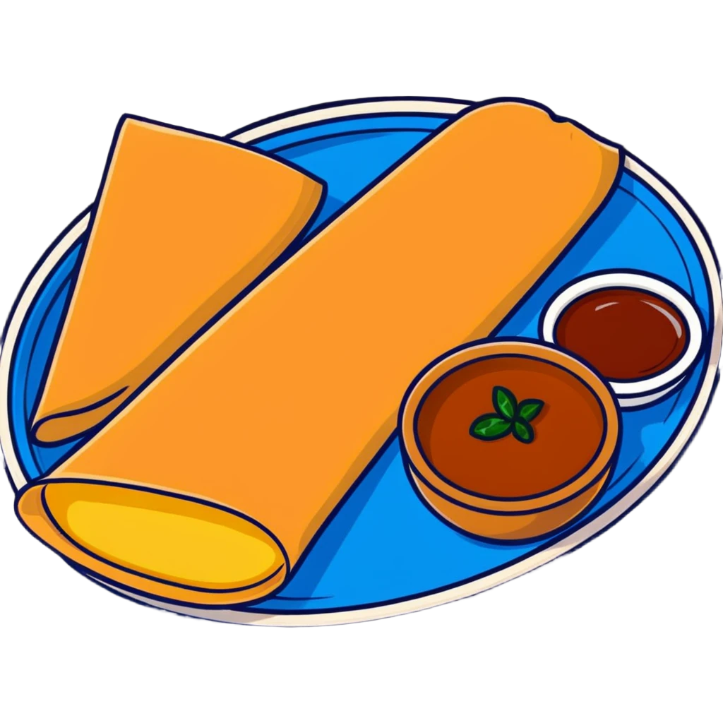 masala dosa with potato filling and chutney emoji