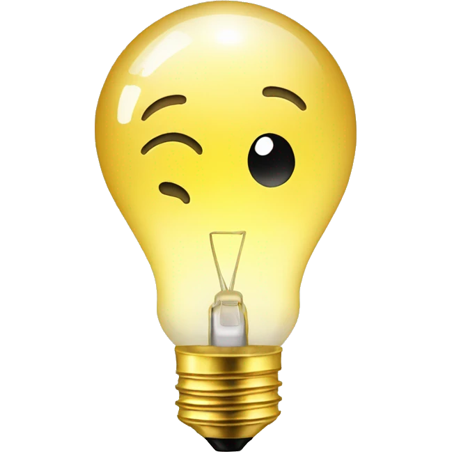 light bulb on with gold srew emoji