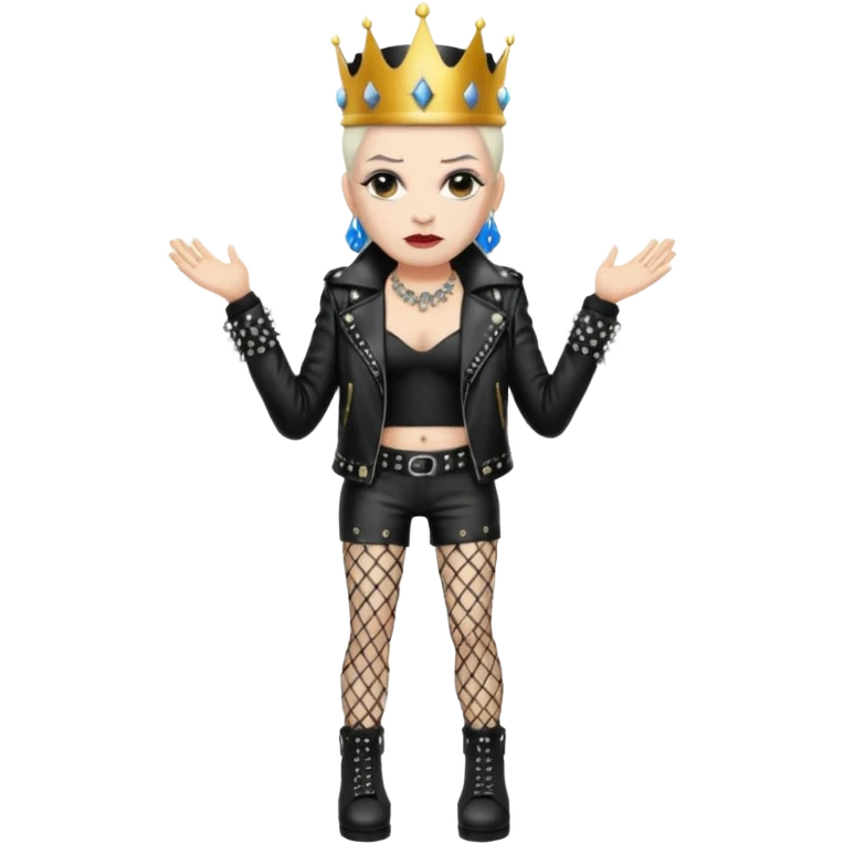 old queen punk with crown emoji