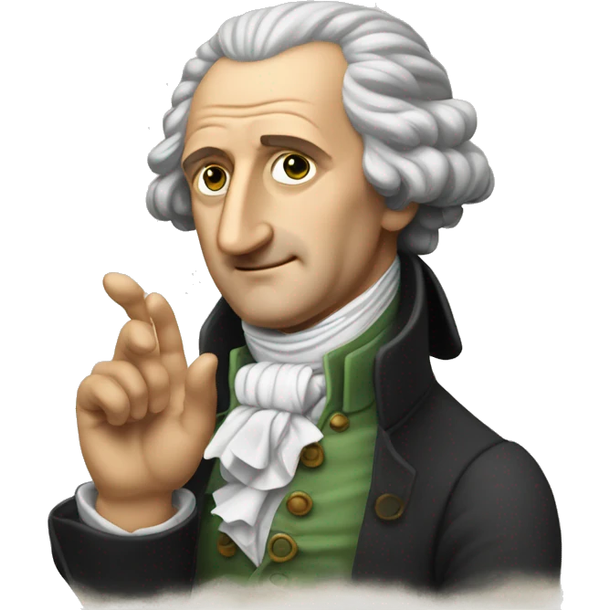 Goethe vawes with hand emoji