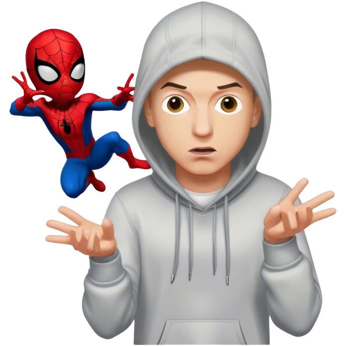 eminem rapping against spiderman emoji