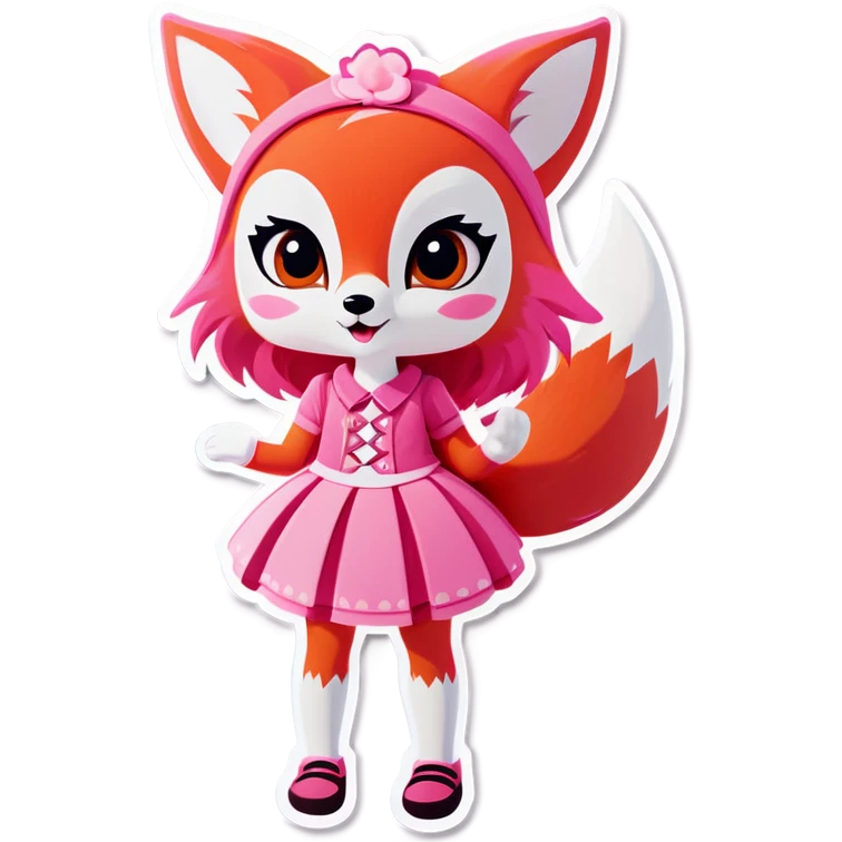 girl pink fox emoji
