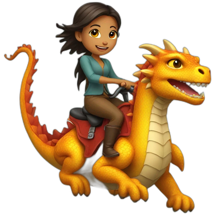 Girl Riding Dragon emoji