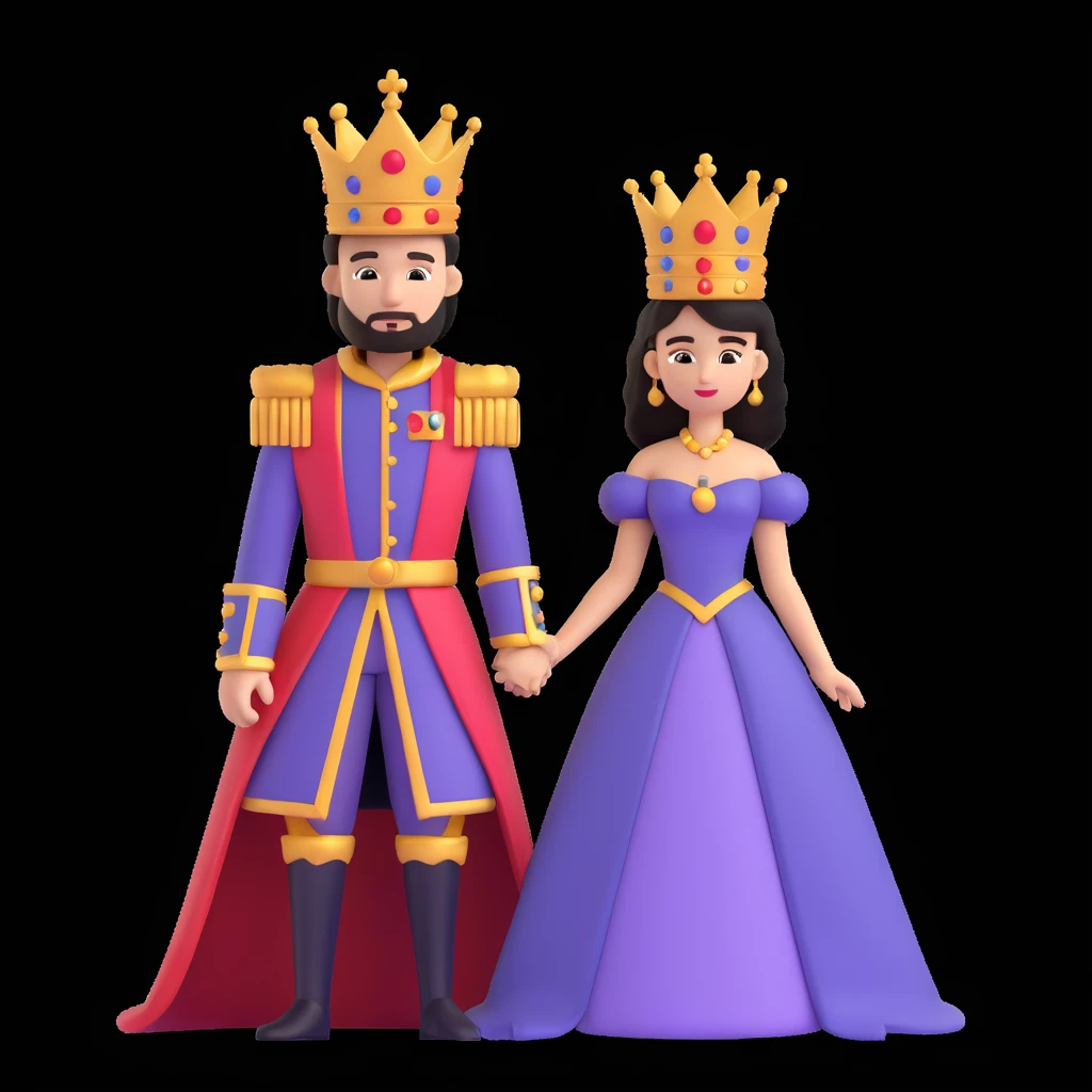 young king and queen posing emoji