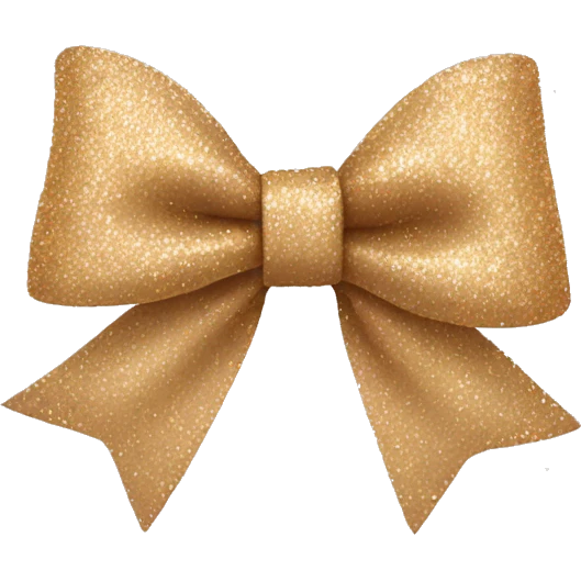 Beige Glitter bow emoji