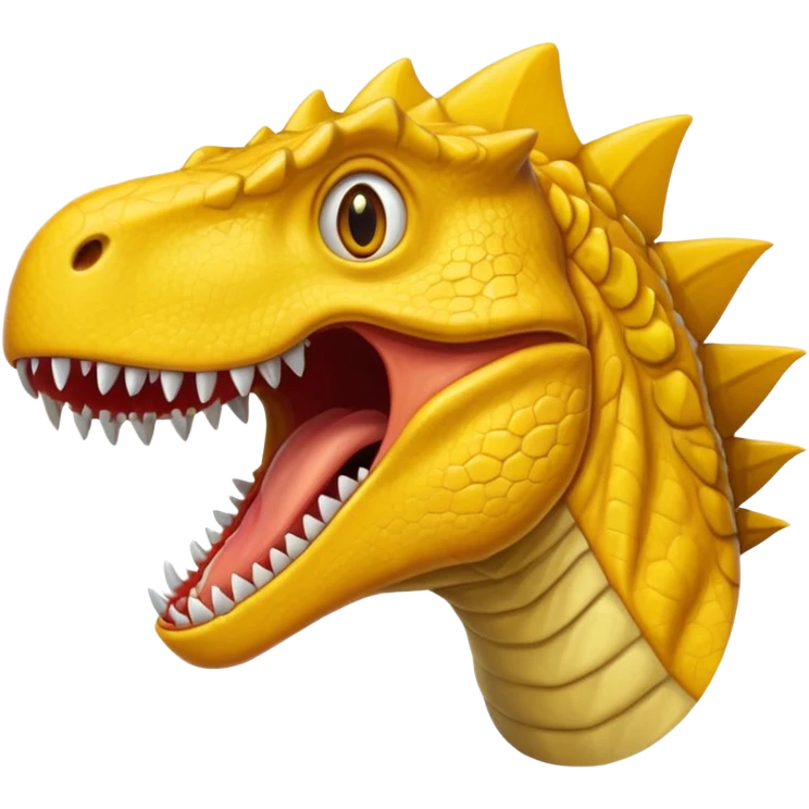 yellow dinosaur, roaring emoji