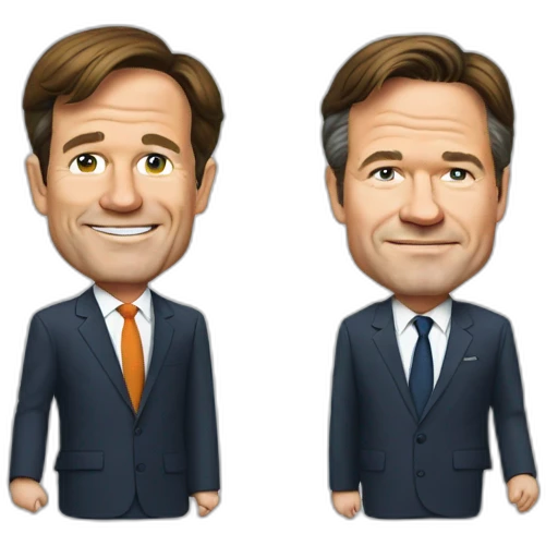 Mark Rutte together with klauss schwab emoji