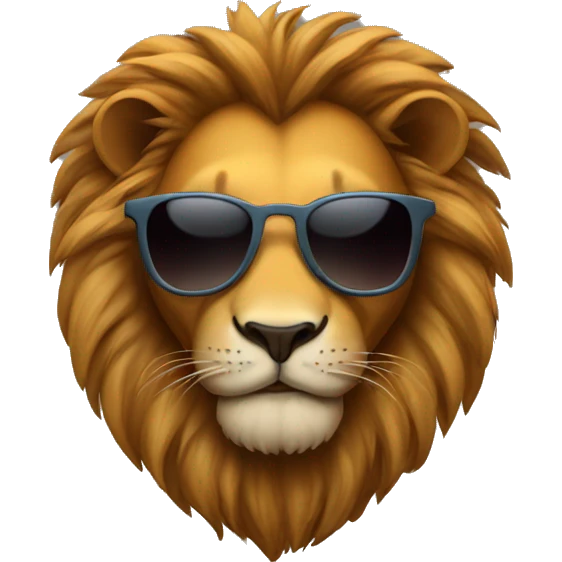 Lion with sunglasses  emoji