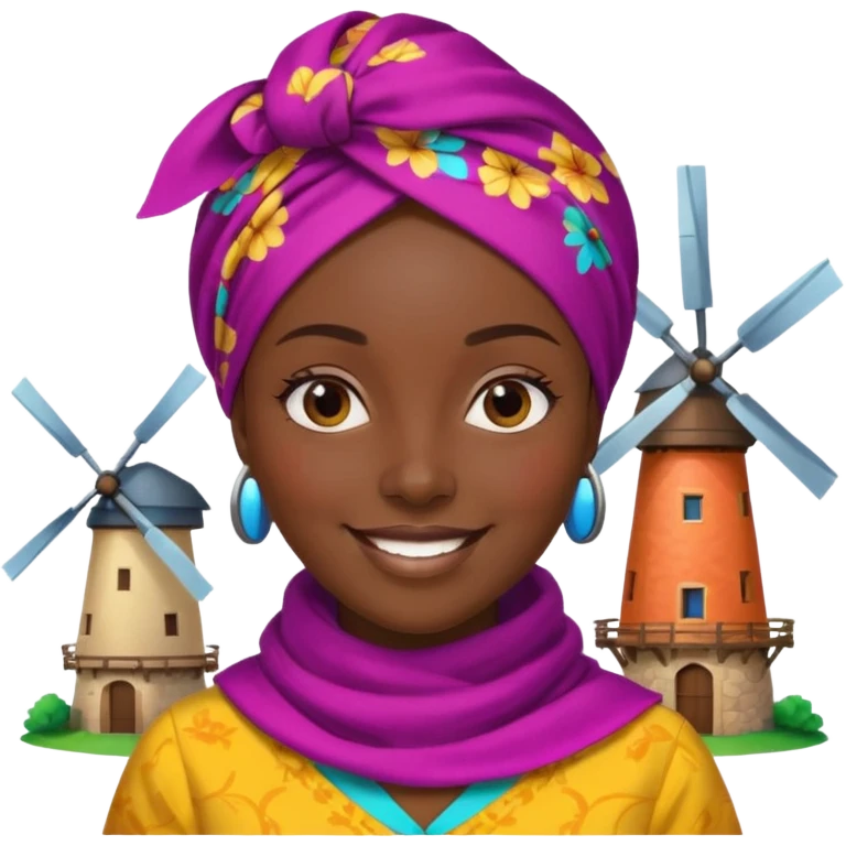black woman  with Windmills emoji