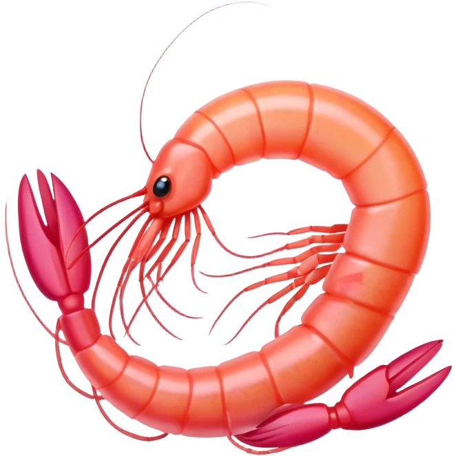 pink shrimp with curled body emoji